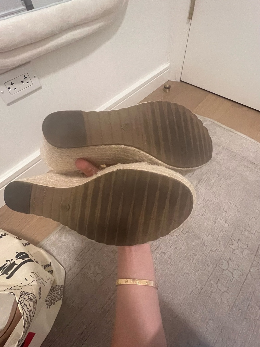 Espadrille Wedge Sandals for women straps open toe platform size 6 high heels - Picture 9 of 10